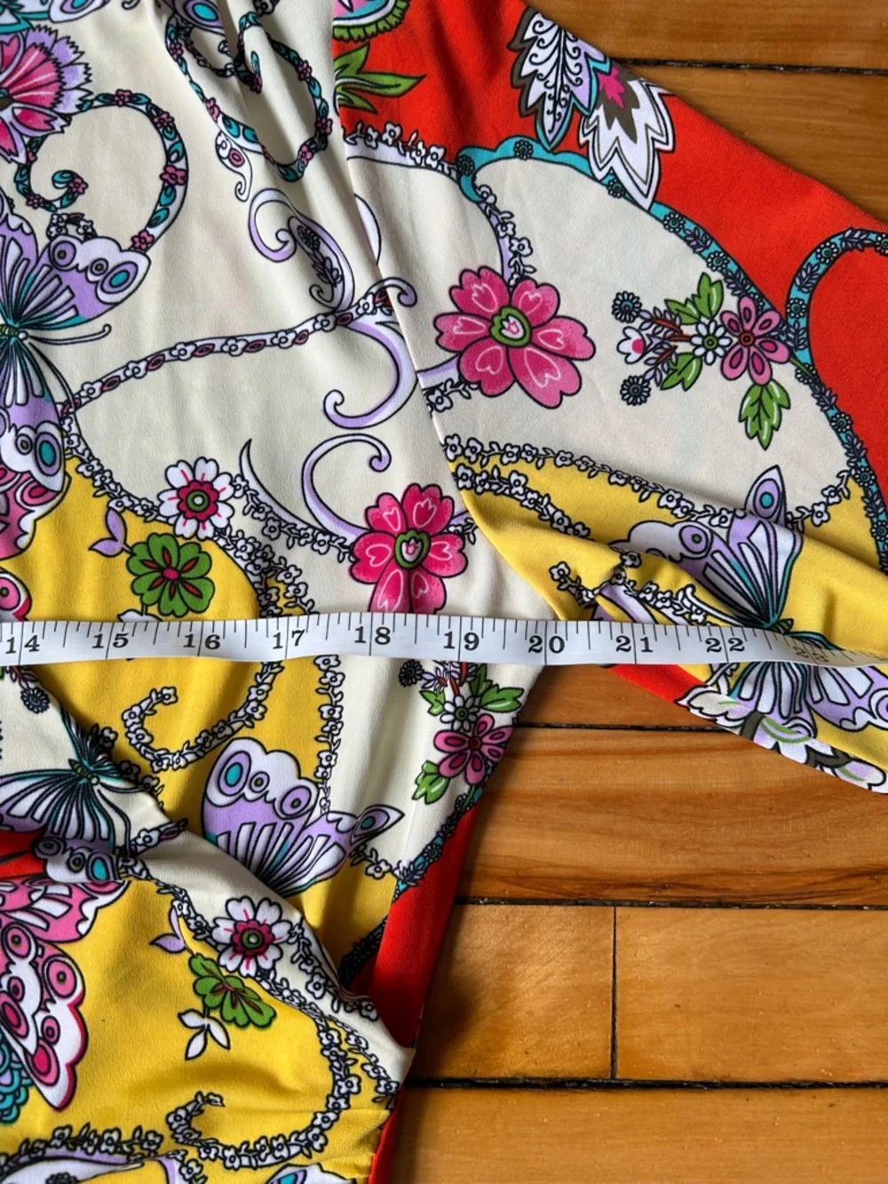 NWT Carmen Marc Valvo Kitschy Y2K Retro Paisley Patchwork Ruched Bohemian Blouse - Picture 6 of 10